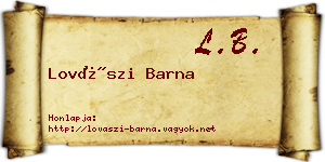 Lovászi Barna névjegykártya